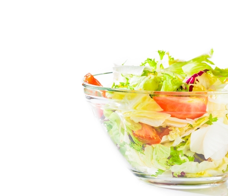 Italian fresh salad isolated on white background with space for text, diet conceptの写真素材