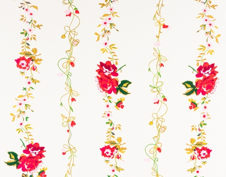 vintage decorative red rose paper backgroundの写真素材