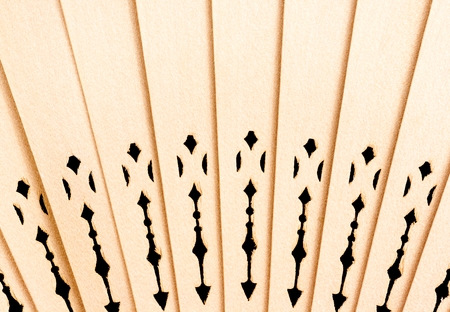 wooden folding fan background, texture patternの写真素材