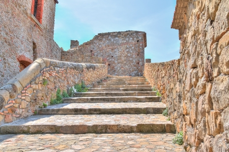 stones the historic building near Matera in Italy UNESCO European Capital of Culture 2019 details of old stairsのeditorial素材