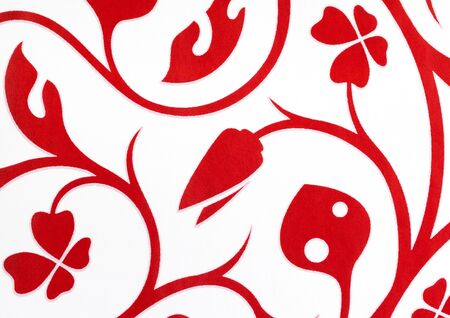 white with red flowers fantasy pattern wallpaper background texture