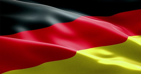 waving fabric texture of the flag with color of germany, real texture flagの写真素材