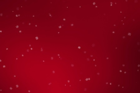 christmas snowflakes falling down snow flowing from top on red gradient background, winter holiday xmas seamless loop の写真素材