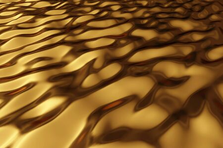abstract motion gold sparkle waves like material flowing, golden metallic background, seamless loopの写真素材