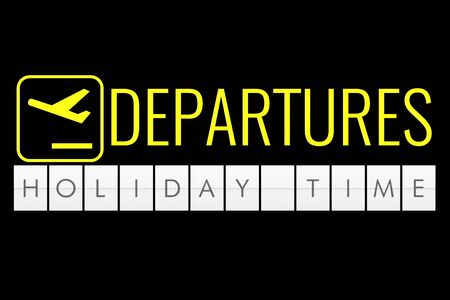 text flip of board of airport billboard with words name holiday time, travel, holiday and relax concept の写真素材