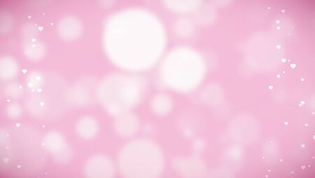pink and white bokeh heart on white hearts shape background with particles sparkle glitter, valentine day and love wedding marriage holiday event festive, relationship concept の写真素材