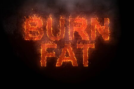 burn fat written with flames rising on a black background