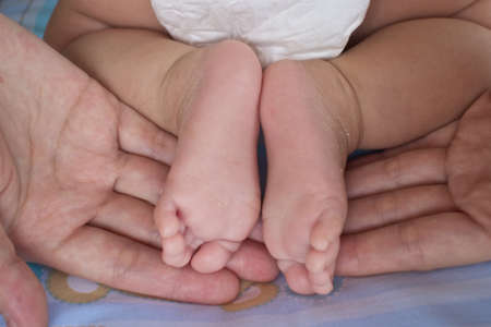 Children sleep on the floor.の写真素材