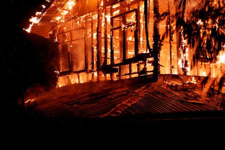 House fire in the hot weather.の写真素材