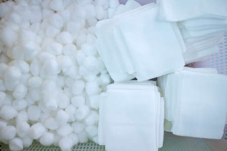Pure cotton, cotton balls ,Fabric textile whiteの写真素材