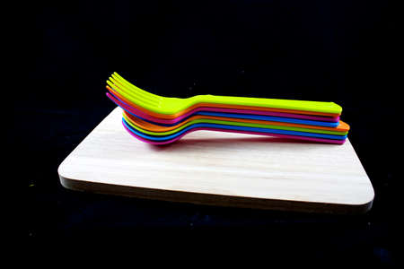 colorful plastic tableware