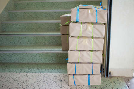 Pile plastic sacksの写真素材