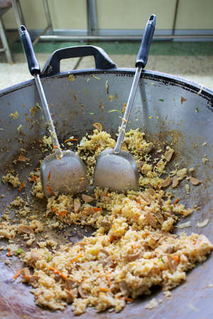 Prepare a bowls of food in the trays for the patients to the hospitalの写真素材