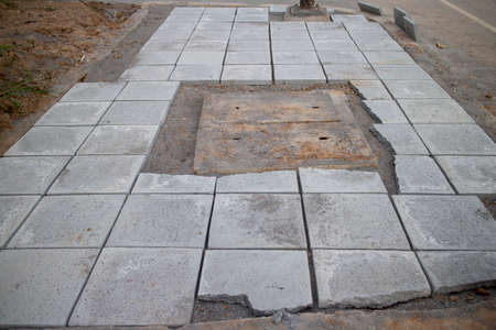 Sidewalk repair.の写真素材