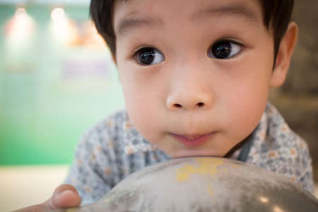 Closeup smiling baby face.の写真素材