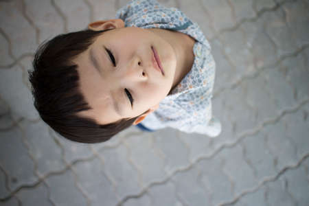 Closeup smiling baby face.の写真素材