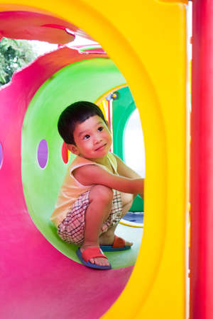 Boys play playgroundの写真素材