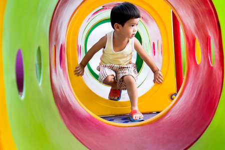 Boys play playgroundの写真素材