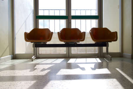 Plastic chair back lightingの写真素材