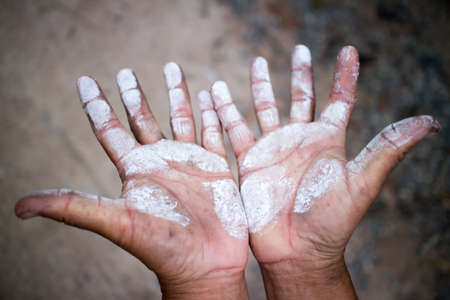 Hands stainedの写真素材