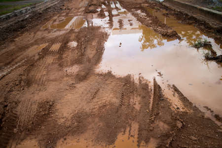 mud roadの写真素材