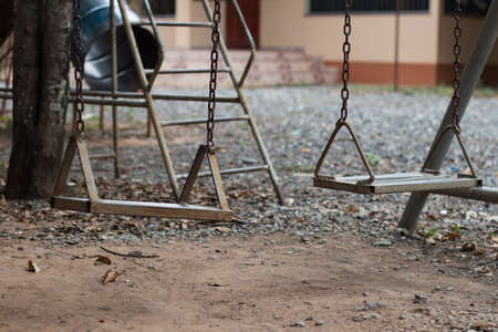 Playground swingsの写真素材