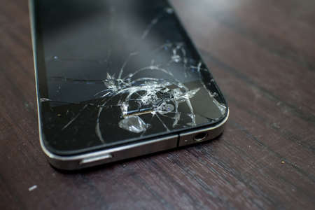 Cracked screen mobileの写真素材