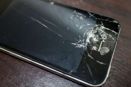 Cracked screen mobileの写真素材
