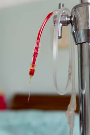 saline and bloodの写真素材