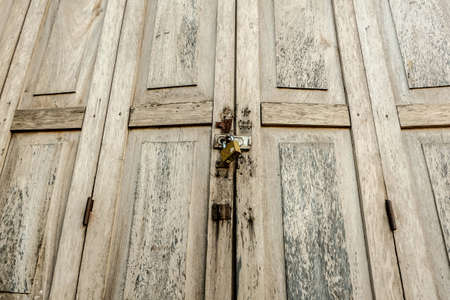 Wooden door lockの写真素材