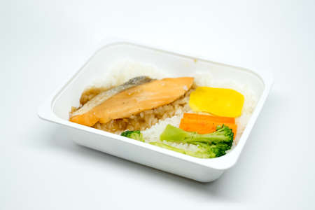 Rice with fishの写真素材