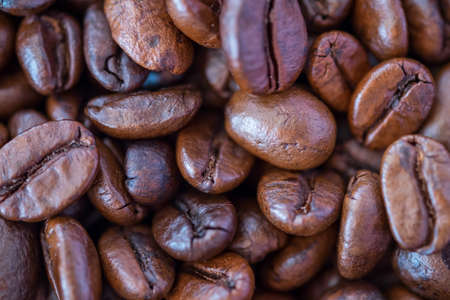 Coffee beans waiting to be usedの写真素材
