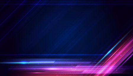 Abstract lines of light moving overlapping at high speed.Colourful dynamic motion. Technology movement pattern for banner or poster design background concept.のイラスト素材