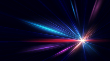 Abstract zoom movement speed of light. Technology movement. Colourful dynamic motion. Technology pattern for banner or poster design background.のイラスト素材