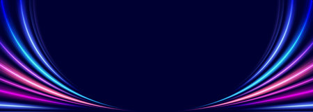 Modern abstract high-speed light trails effect. Futuristic dynamic motion technology. Movement pattern for banner or background. Vector eps10.のイラスト素材