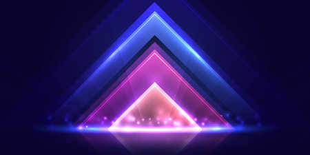 Concept of technology background. Abstract light effect. Dynamic geometric overlapping motion. Futuristic template for banner, presentations, flyers, posters. Vector EPS10.のイラスト素材