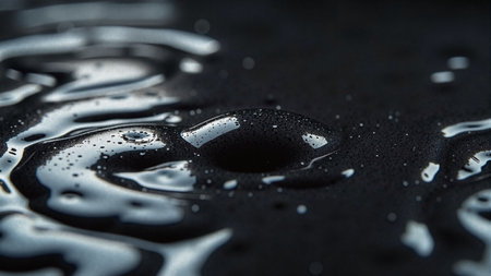 Abstract liquid chrome metal ripples with premium textureの素材