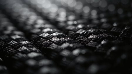 Premium black carbon fiber texture with industrial lightingの素材