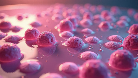 Laboratory grown cultured meat cells in biotech food researchの素材