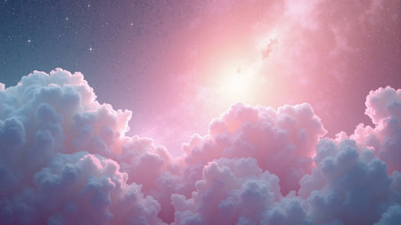 Dreamy stardust nebula background with copy spaceの素材