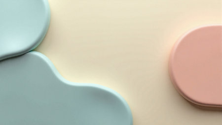 Matte plastic color slabs abstract background with copy spaceの素材