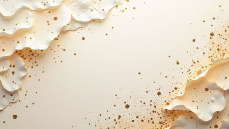 Washi paper texture with gold foil specks background and copy spaceの素材