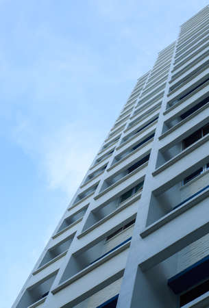 SINGAPORE-26 MAR 2017:bottom view high rise residential property in urban living styleのeditorial素材