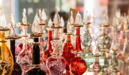beautiful Arab perfume bottles display on sale