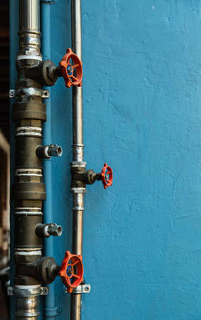 blue color vintage style pipe design