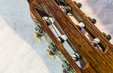 vintage guitar head closeup viewの写真素材