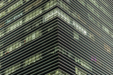 office building tower in nightのeditorial素材