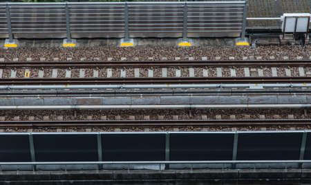 subway rail and noise barrierのeditorial素材