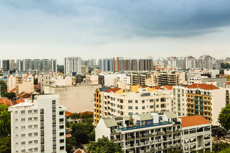 Singapore residential area skylineのeditorial素材