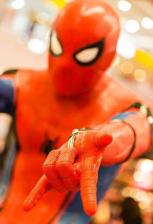 Singapore-JUN 26 2016:spider man sculpture show